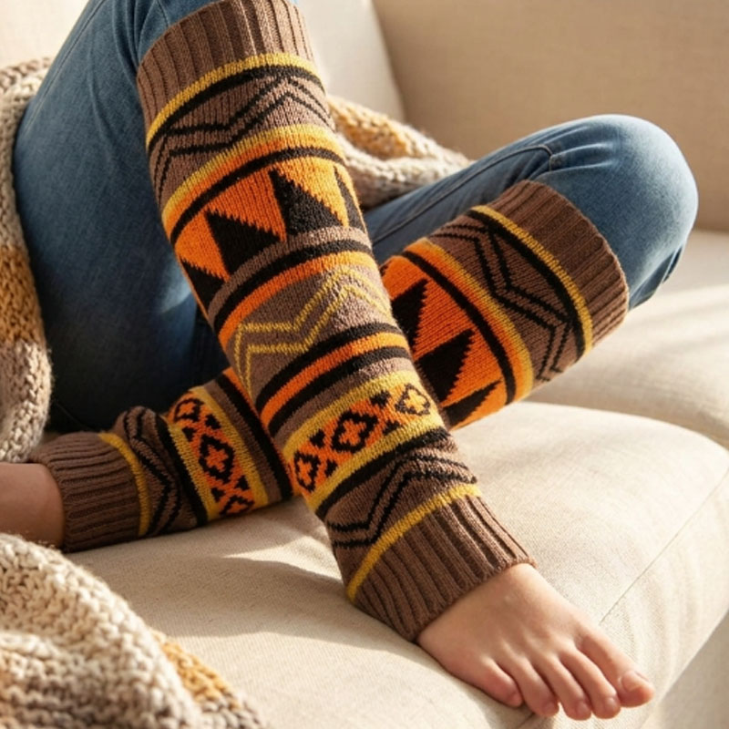 1-4Pairs Bohemian Chunky Knit  - Boot Sock Slouchy ulasan dan harga