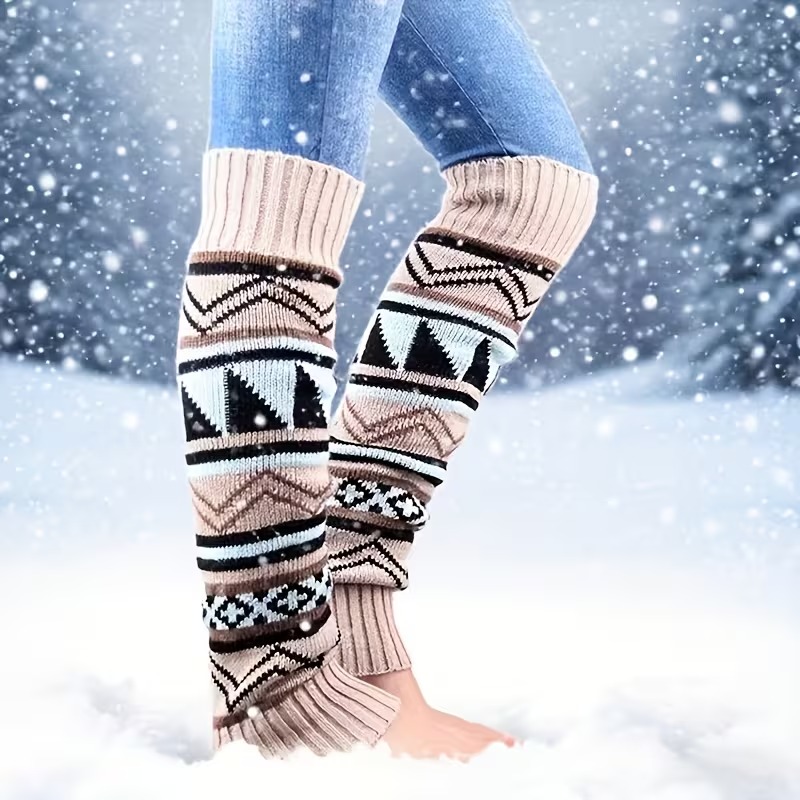 1-4Pairs Bohemian Chunky Knit  - Boot Sock Slouchy ulasan dan harga