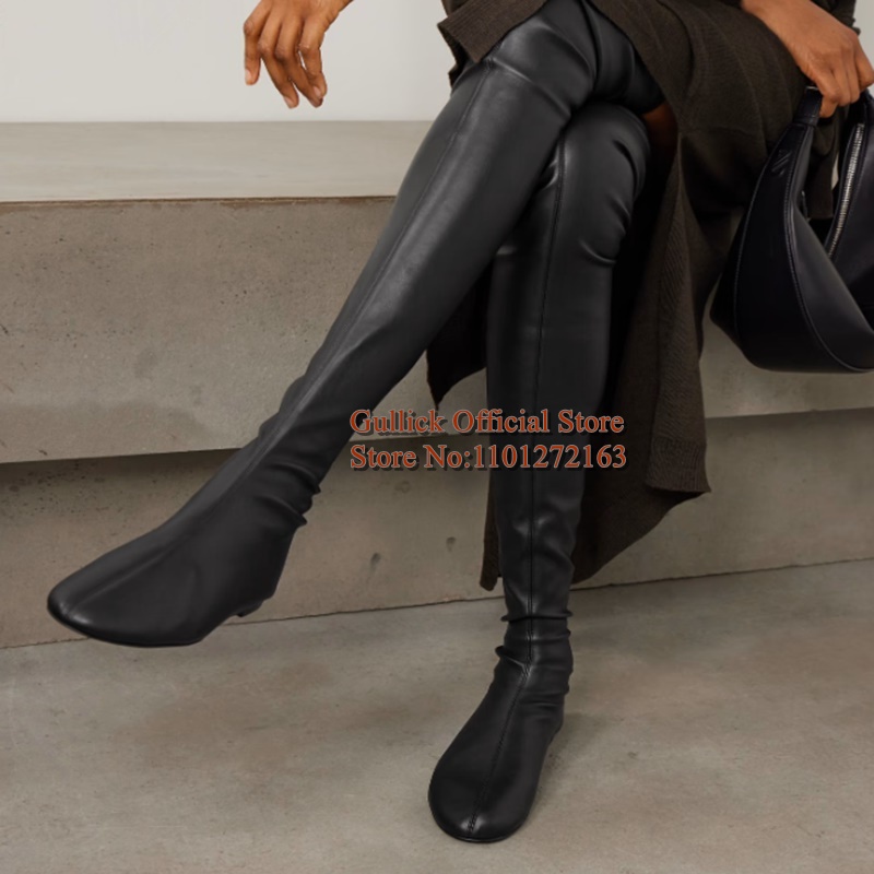 Brown Soft Stretch Faux Leathe - Boot Sock Slouchy ulasan dan harga