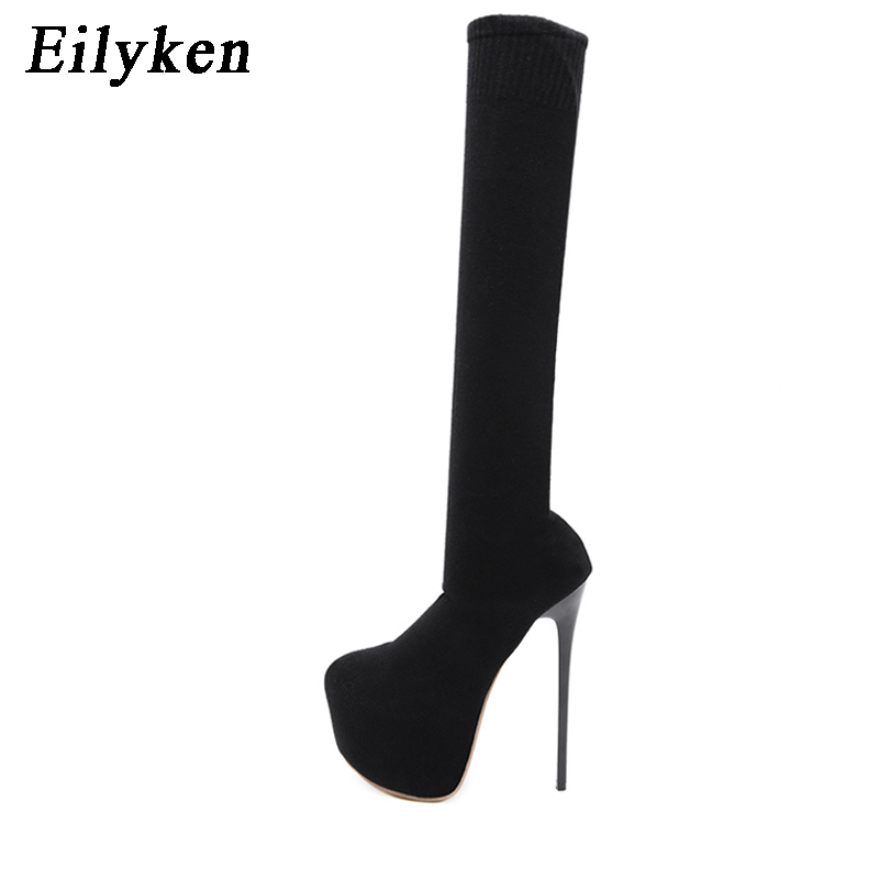 Eilyken 17CM Platform Heels Wo - Knee High Sock Women ulasan dan harga