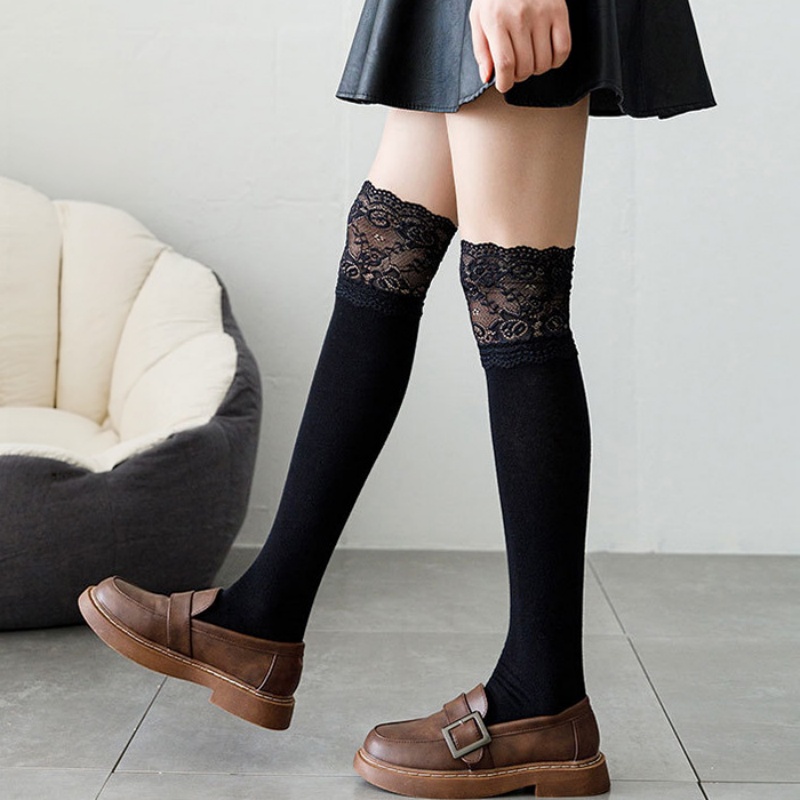 Spring Autumn White Lace Ruffl - Boot Sock Slouchy ulasan dan harga
