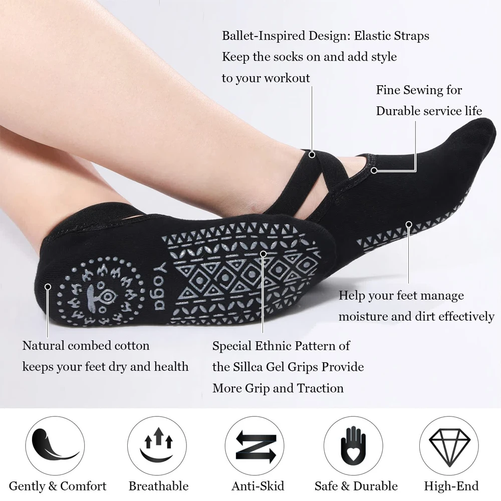 1Pair Yoga Socks for Women Non - Grip Sock Yoga ulasan dan harga