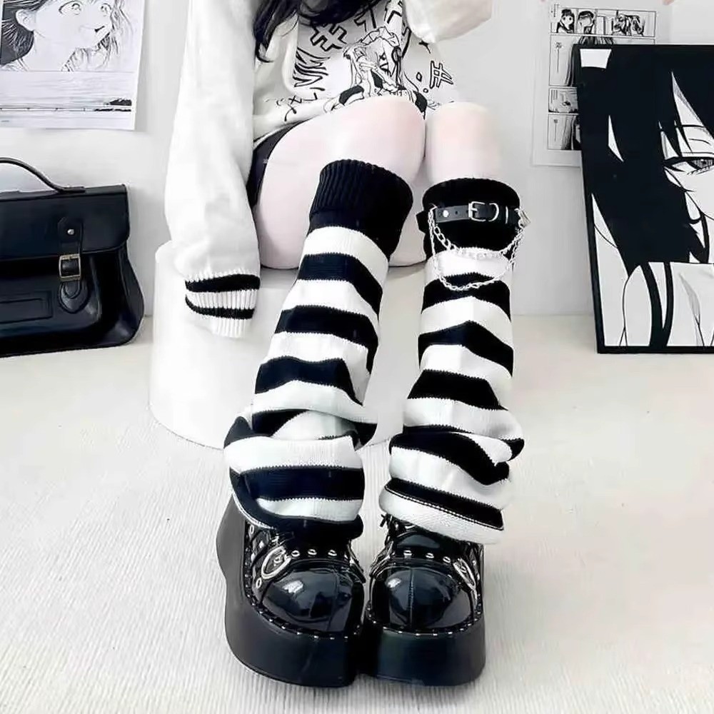 Gothic Harajuku Knit Leg Warme - Boot Sock Slouchy ulasan dan harga